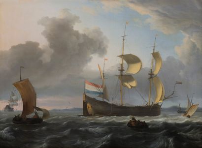 null Ludolf BACKHUYSEN (Emden 1630-Amsterdam 1708)

Marine in heavy weather.

Canvas.

Lebrun...