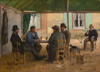 null SCHOOL Late 19th Early 20th century

At the cafe.

Oil on canvas.

32,5 x 46...