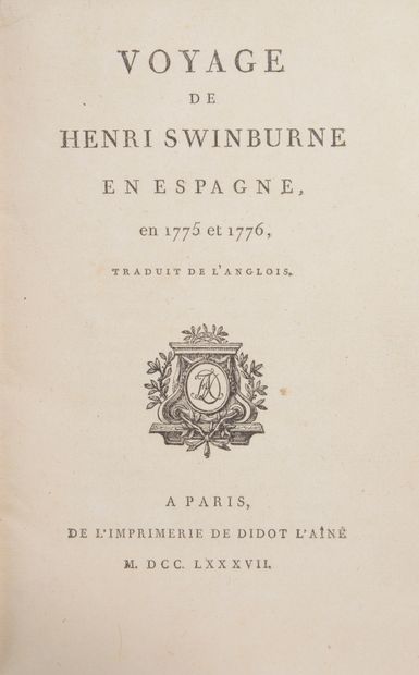 null SWINBURNE (Henri)

Voyage en Espagne en 1775 et 1776. Paris, Didot l'ainé, 1787.

In-8...