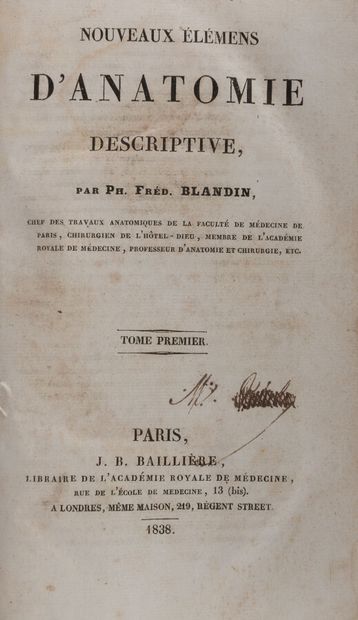 null BLANDIN (Frédéric)

New elements of descriptive anatomy. Paris, Baillière, 1838.

2...