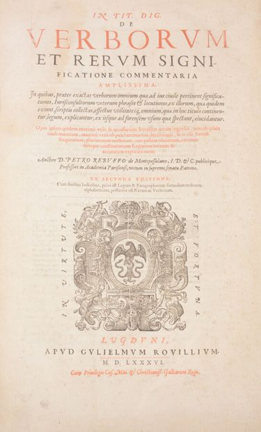null Law

REBUFFI (Pierre)

In Tit. Dig. de Verborum et Rerum Significatione Commentaria...