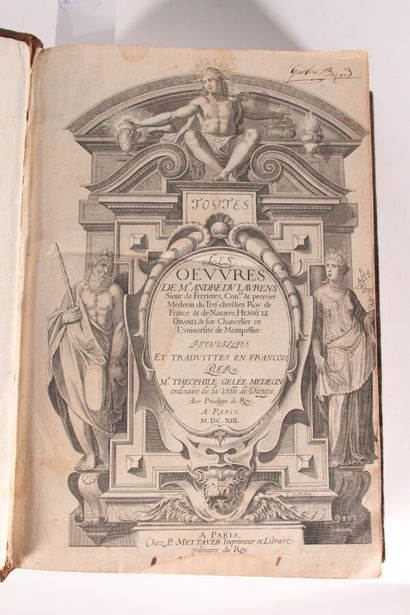 null DU LAURENS (André)

All the Works of M. André du Laurens Paris, Mettayer, 1613.

5...