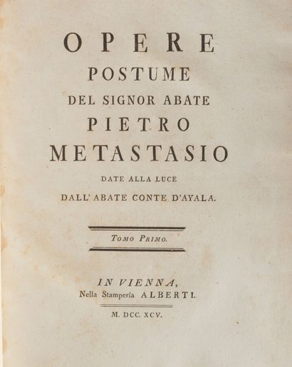 null METASTASIO (Pierre)

Opere postume del signor Abate Pietro Metastasio date alla...