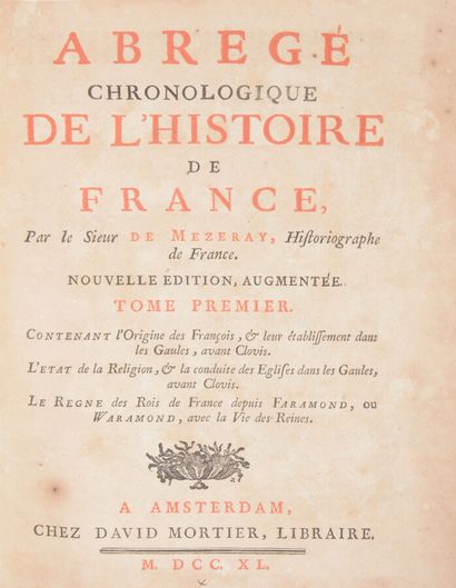 null MEZERAY (François Eudes de)

A chronological summary of the History of France....