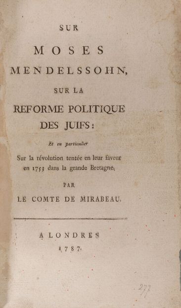 null Judaïsme

MIRABEAU (Honoré Gabriel Riqueti Comte de)

Sur Moses Mendelssohn,...