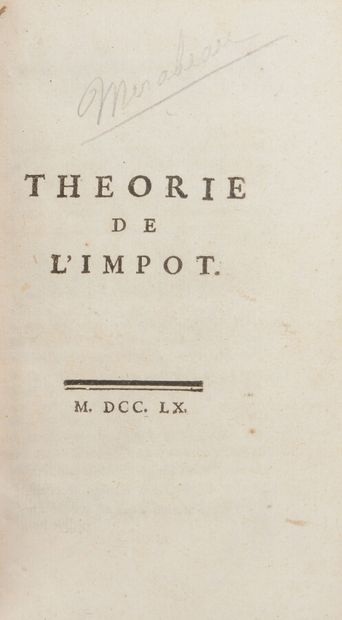 null Économie politique - Physiocratie

[MIRABEAU (Victor Riqueti de)]

Théorie de...