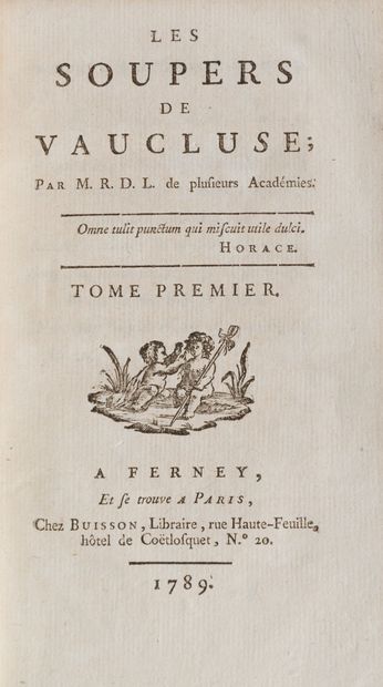 null Corse

[RENAUD DE LA GRELAYE]

Les Soupers de Vaucluse ; par M. R. D. L... Ferney...