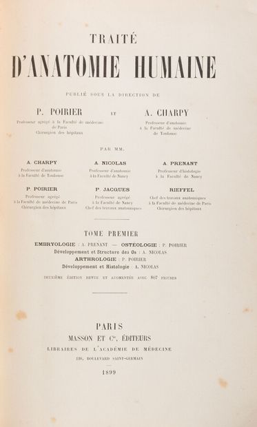 null POIRIER (Paul-Julien) - CHARPY (A.)

Traité d'Anatomie Humaine. Paris, Masson,...