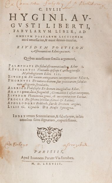 null Astronomy

HYGINUS (Caius Julius)

C. Iulii Hygini, Augusti Liberti, fabularum...