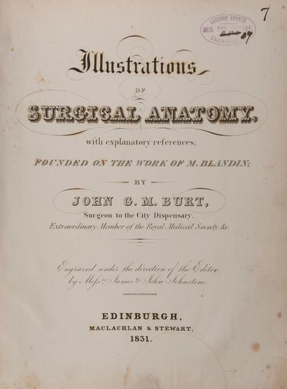 null BURT (John G. M.)

Illustrations of Surgical Anatomy, with explanatory references....