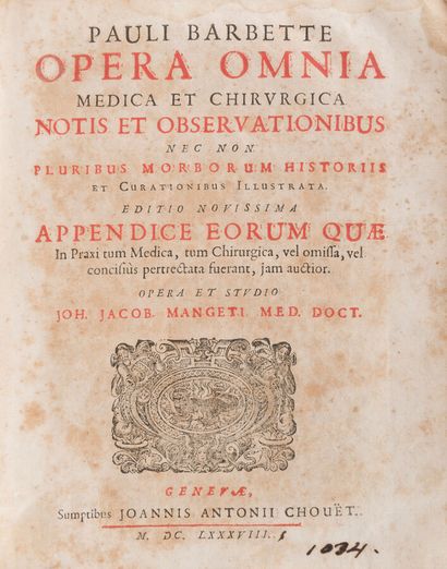 null BARBETTE (Paul)

Opera Omnia Medica, Chirurgica et Anatomica Notis et Observationibus...