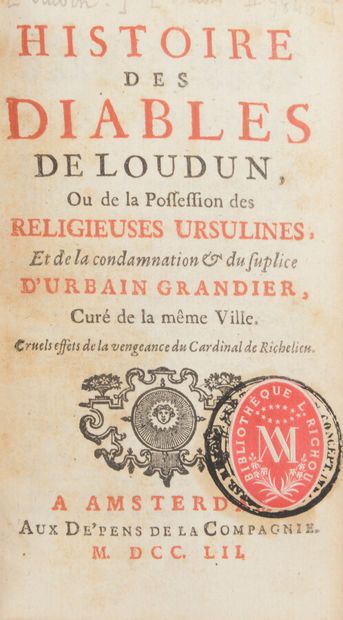 null Witchcraft

AUBIN (Nicolas)]

Histoire des Diables de Loudun, ou de la Possession...