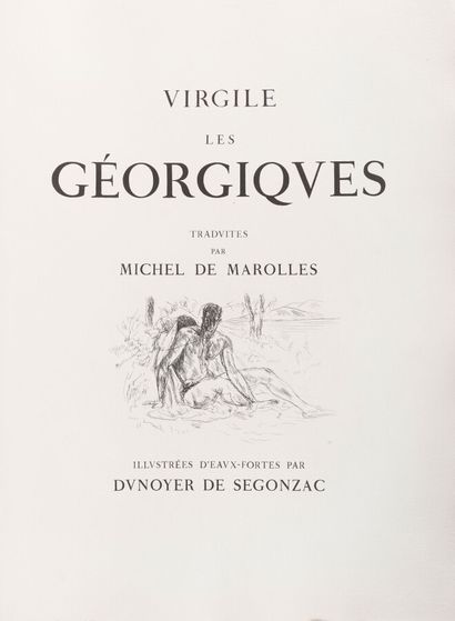 null VIRGILE

Les Géorgiques. Traduction par Michel de Marolles. Illustré d'eaux-fortes...
