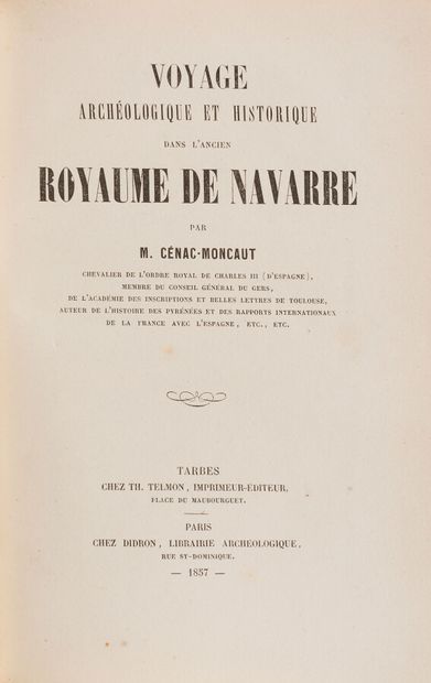 null Reliure signé Wampel

CENAC MONCAUT (Justin Édouard Mathieu)

Voyage Archéologique...