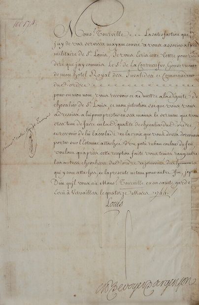 null COUNT of ARGENSON (Marc-Pierre de VOYER de PAULMY) - [LOUIS XV]

Letter of nomination...
