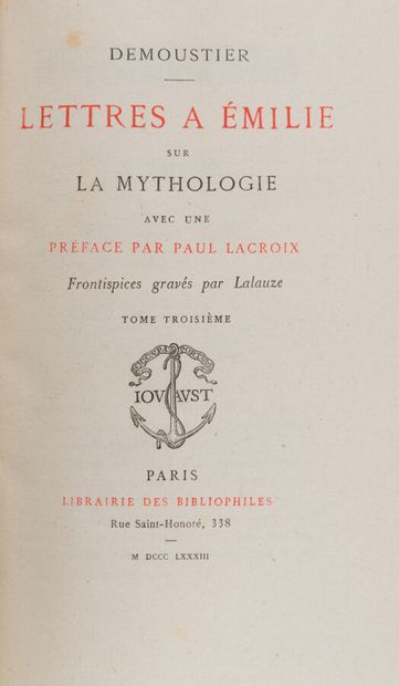 null Binding signed Pagnant

DEMOUSTIER (Charles Albert)

Letters to Emily on Mythology....