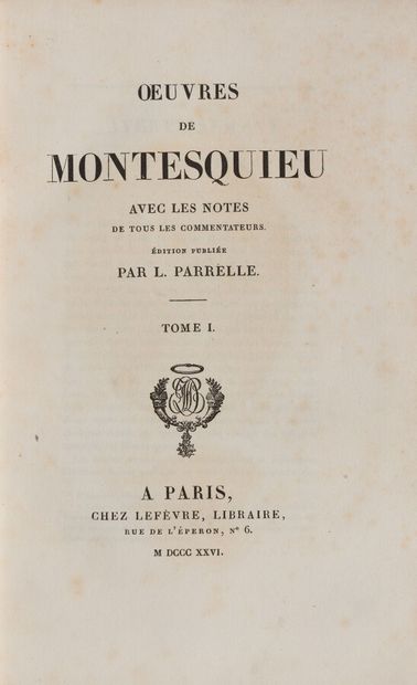 null MONTESQUIEU (Charles Louis de SECONDAT baron de la Brède et de)

Works of Montesquieu,...
