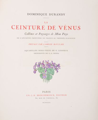 null Nice - Côte d'Azur

DURANDY (Dominique)

La Ceinture de Vénus. Collines et Paysages...