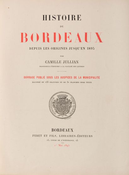 null JULLIAN (Camille)

History of Bordeaux from the Origins to 1895. Bordeaux, Féret,...