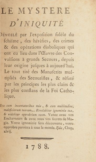 null Convulsionnaires - Démonologie

[REYNAUD (Marc-Antoine)]

Le Mystère d'Iniquité...
