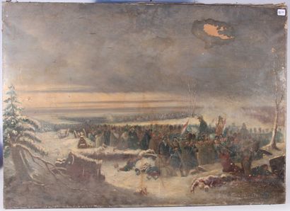 null School XIXth

"Battle Scene"

Oil on canvas

64 x 90 cm

(Misses and accide...