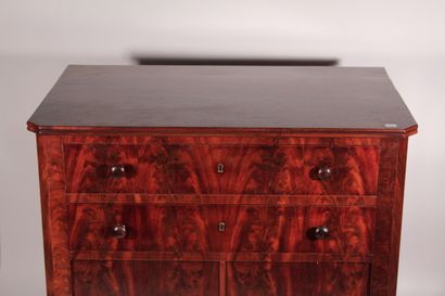 null Flamed mahogany veneer in-between furniture with two doors and two drawers

nineteenth...