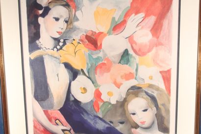 null According to Marie LAURENCIN (1883-1956)

"Girls with a bouquet"

Colour lithography...
