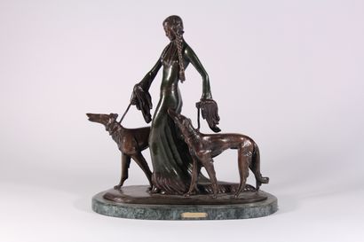 null Otto POERTZEL (1876-1963)

Elegant and galgos sighthounds

Bronze brown patina,...