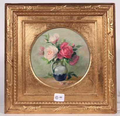 null A. GUEIT 

"Rose Bouquet"

Oil on panel, signed lower right

D.: 15 cm