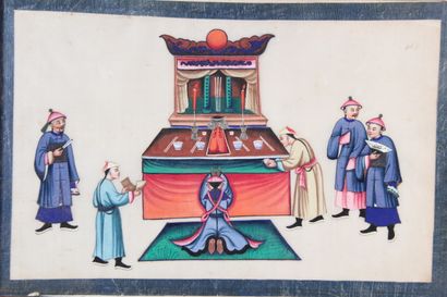 null Suite of five paintings on rice paper

Scenes from palaces

China, 19th century

23...