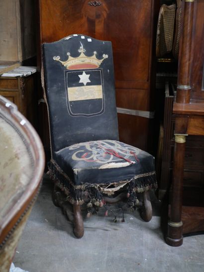 null Chair with high backrest, upholstered with the Wachter family coat of arms 

Louis...