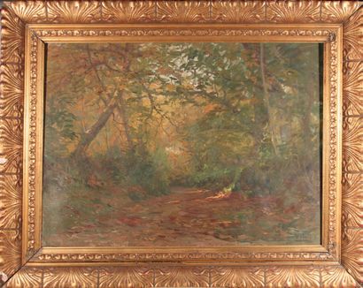 null A. HERVE

"Underbrush." 

Oil on canvas signed lower right and dated 1911

60...