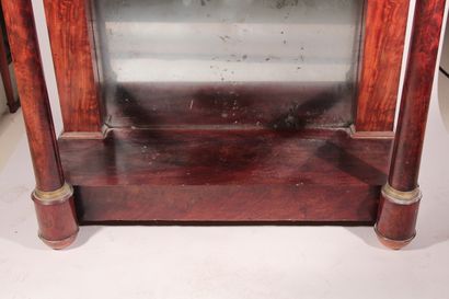 null Mahogany veneer console table with back of glass, top in grey Sainte-Anne marble

Empire...