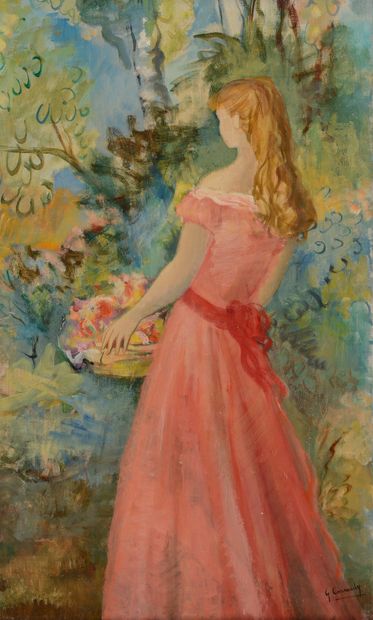 null Georges CONRARDY (1908-1978)

"Young lady with the fruit basket"

Oil on canvas,...