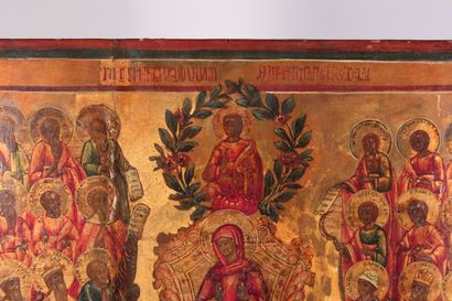 null Icon showing the Virgin in majesty surrounded by the fathers of the church 

nineteenth...