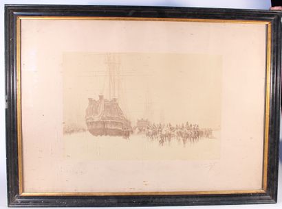 null Engraving in black 19th century

"Battle Scene"

65 x 86 cm

Framed under glass...