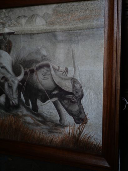 null Broderie de soie

Attelage de buffles

Asie, XXème siècle

67 x 83 cm