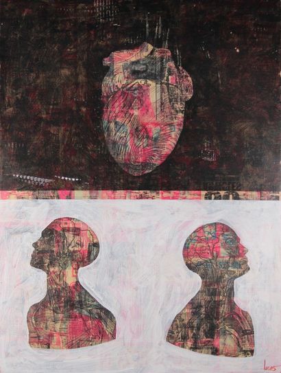 null LUCAS

"Composition in Faces" (The Hijacking)

Mixed media on panel signed lower...