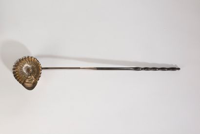 null Punch spoon in silver 1819 - 1838 numbered CR, the handle in twisted whalebone...