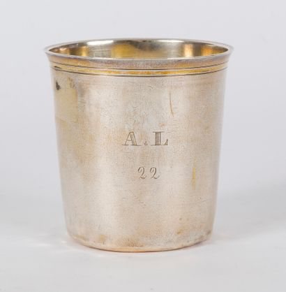 Timbale of pensioner in silver 950 thousandths,...