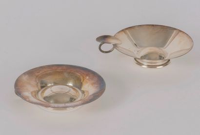 A set of silver plated metal including: a...