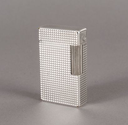 null S.T. Dupont, silver plated lighter decorated with diamond points, numbered ...