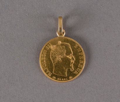 null Pendant 10 francs gold coin 1858 3,6 g.