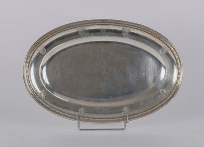 Oval dish in Minerva silver 950 thousandths,...