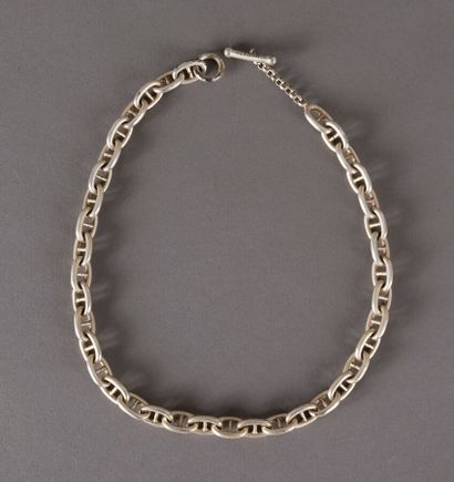 null Murat, necklace in silver marine mesh 73 g - Length 42 cm.