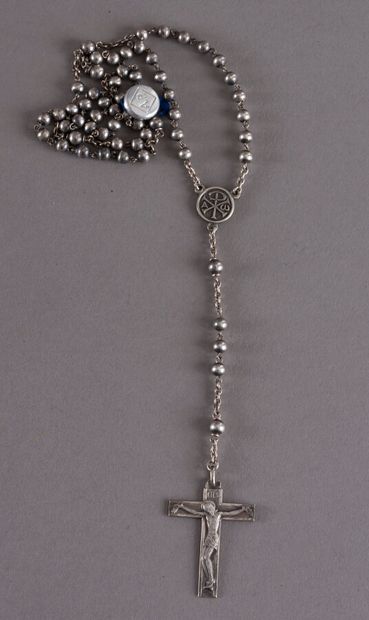 null Silver rosary circa 1930 14,5 g Crab stamp.
