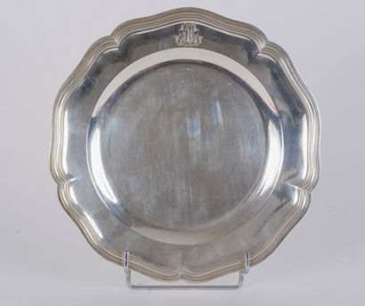Round dish in silver Minerve 950 thousandths...