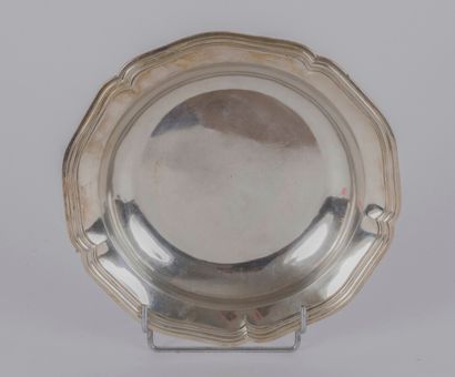 null Round hollow dish in silver Minerve 950 thousandths of the house Manant in Paris,...