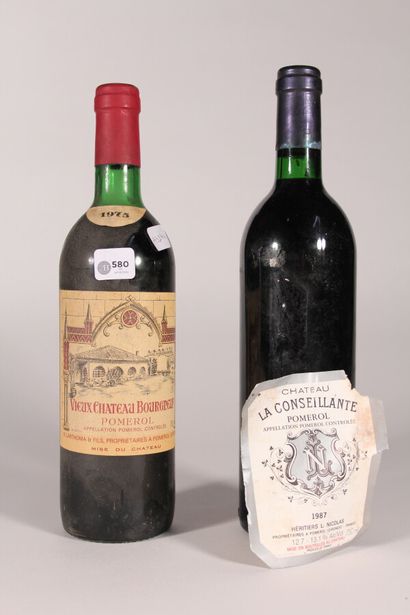 null 1975 - Château Bourgneuf

Pomerol - 1 bottle 

1987 - Château La Conseillante

Pomerol...