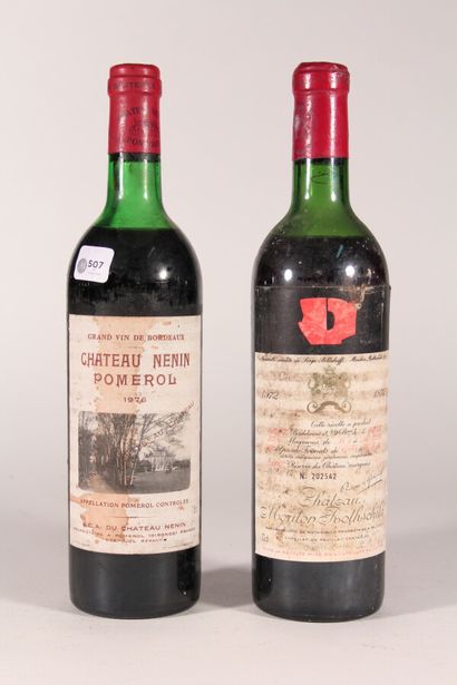 null 1976 - Château Nénin

Red Pomerol - 1 bottle 

1972 - Château Mouton Rothschild

Pauillac...